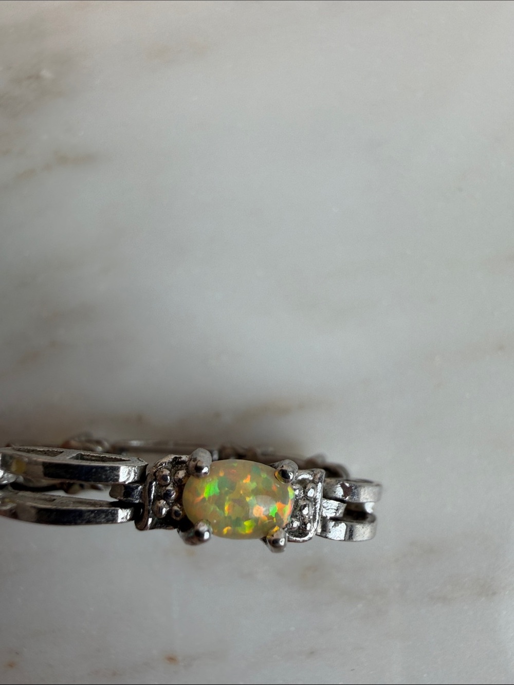 Vintage 925 Sterling Silver FAS signed Fire Opal Tennis Bracelet - Picture 6 of 9